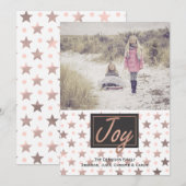 バラ金ゴールドスタークリスマスフォトグリーティングカード シーズンカード (正面/裏面)