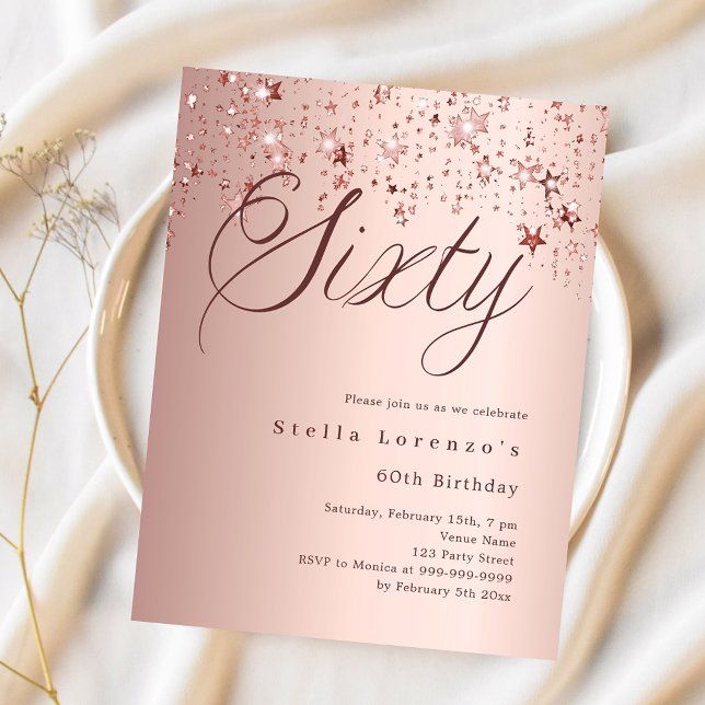 バラ金ゴールドスターズバジェット60th誕生日の招待 (クリエイターアップロード済み)