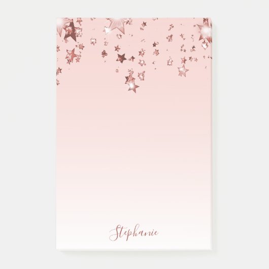 バラ金ゴールドスターズ銅グラデーション白パステル ポストイット (正面)