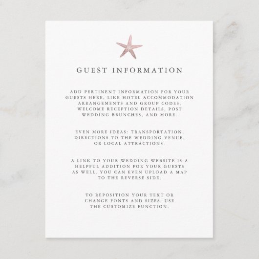 バラ金ゴールドスターフィッシュ結婚コースタルズゲスト詳細 エンクロージャーカード (正面)