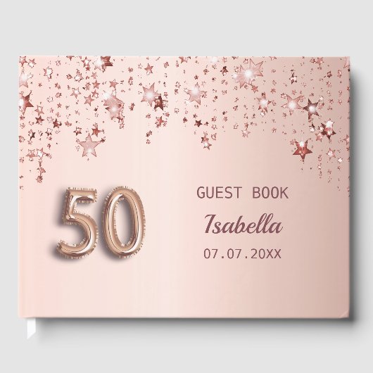 バラ金ゴールドスター名50th birthday ゲストブック (正面)