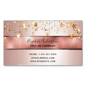 バラ金ゴールドスター美しいサロンエレガントメイクアップアーティスト マグネット名刺 (正面)