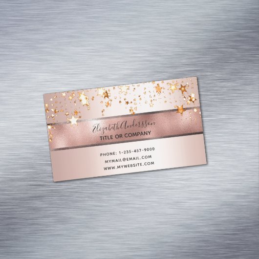 バラ金ゴールドスター美しいサロンエレガントメイクアップアーティスト マグネット名刺 (インサイチュ)