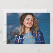 バラ金ゴールドスター誇りを持った大学院写真卒業 招待状 (正面)