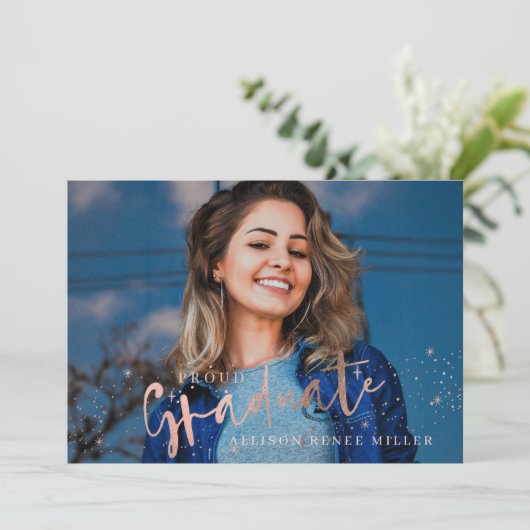 バラ金ゴールドスター誇りを持った大学院写真卒業 招待状 (スタンド正面)