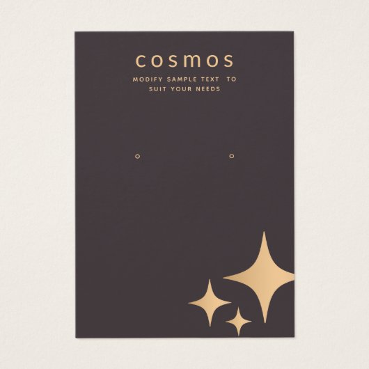 バラ金ゴールドスター追加ロゴイヤリングディスプレイカード (正面)