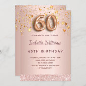 バラ金ゴールドスター60th誕生日 招待状 (正面/裏面)