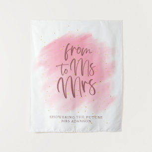 バラ金ゴールドスターMsからMrsブライダルシャワー背景 タペストリー