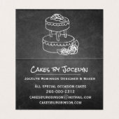 バラ金ゴールドストライプのベーカリー折り畳み名刺 名刺 (内部フラット)