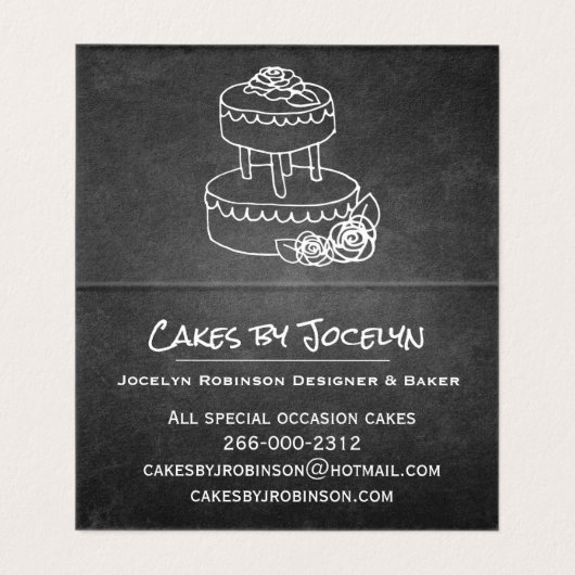 バラ金ゴールドストライプのベーカリー折り畳み名刺 名刺 (内部フラット)