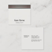 バラ金ゴールドストライプのモダンプロフェッショナル スクエア名刺 (正面/裏面)