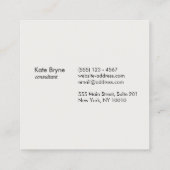 バラ金ゴールドストライプのモダンプロフェッショナル スクエア名刺 (裏面)