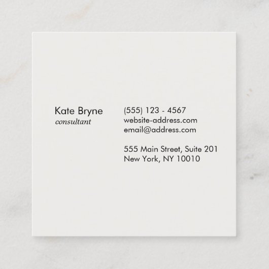 バラ金ゴールドストライプのモダンプロフェッショナル スクエア名刺 (裏面)