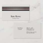 バラ金ゴールドストライプのモダンプロフェッショナル 名刺 (正面/裏面)