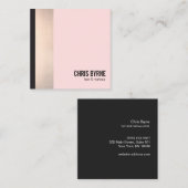 バラ金ゴールドストライプの赤面ピンク美しい スクエア名刺 (正面/裏面)