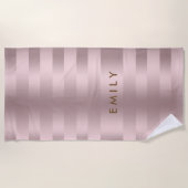 バラ金ゴールドストライプ型 ビーチタオル (正面)