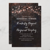 バラ金ゴールドストリングライツリハ素朴ーサルディナー 招待状 (正面/裏面)