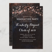 バラ金ゴールドストリングライト卒業パーティー 招待状 (正面/裏面)