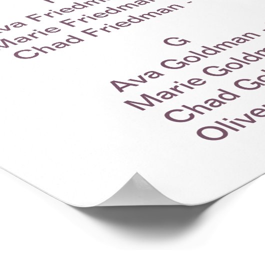 バラ金ゴールドストリーマーアルファベット座席表 ポスター (角)