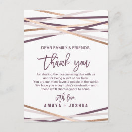 バラ金ゴールドストリーマーサンキュー披露宴カード ポストカード