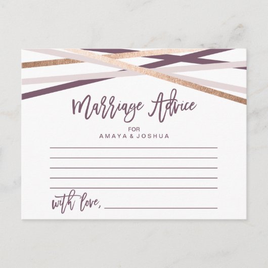 バラ金ゴールドストリーマー結婚アドバイスカード アドバイスカード (正面)