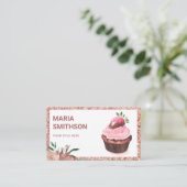 バラ金ゴールドストロベリーカップケーキパティシシェフベーカリー 名刺 (スタンド正面)