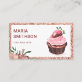 バラ金ゴールドストロベリーカップケーキパティシシェフベーカリー 名刺 (正面)