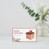 バラ金ゴールドストロベリーケーキスライスパストリーシェフベーカリー 名刺 (スタンド正面)