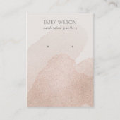 バラ金ゴールドストロークきらめくスタッドイヤリングディスプレイ 名刺 (正面)