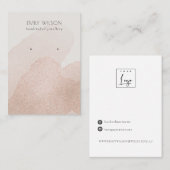 バラ金ゴールドストロークきらめくスタッドイヤリングディスプレイ 名刺 (正面/裏面)