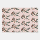 バラ金ゴールドスノーフレークオーナメントクリスマス ラッピングペーパーシート (正面)