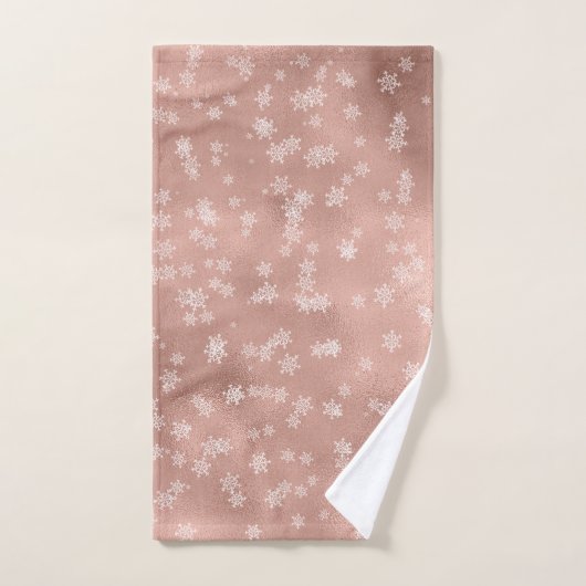 バラ金ゴールドスノーフレーククリスマスバスタオル バスタオルセット (ハンドタオル)