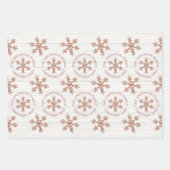 バラ金ゴールドスノーフレーククリスマスホリデーあなたの写真 ラッピングペーパーシート (正面2)