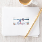 バラ金ゴールドスノーフレーククリスマスホリデーシック写真 ラベル (インサイチュ)