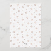 バラ金ゴールドスノーフレーククリスマスリース写真 箔シーズンカード (裏面)