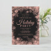 バラ金ゴールドスノーフレーククリスマス企業のホリデー 招待状 (スタンド正面)