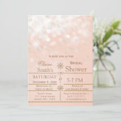 バラ金ゴールドスノーフレークスウィンターブライダルシャワー招待状 招待状 (スタンド正面)