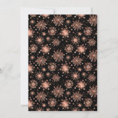 バラ金ゴールドスノーフレークスウィンターブライダルシャワー 招待状 (裏面)