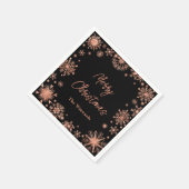 バラ金ゴールドスノーフレークスクリスマスパーティー スタンダードカクテルナプキン (角)