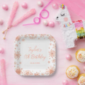 バラ金ゴールドスノーフレークスバースデーパーティー ペーパープレート (パーティー)