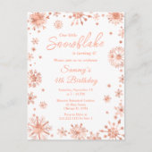 バラ金ゴールドスノーフレークスバースデーパーティー ポストカード (正面)