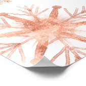 バラ金ゴールドスノーフレークスメリークリスマス ポスター (角)