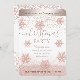 バラ金ゴールドスノーフレーク企業のクリスマスパーティー 招待状