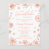 バラ金ゴールドスノーフレーク冬のベビーシャワー ポストカード (正面)