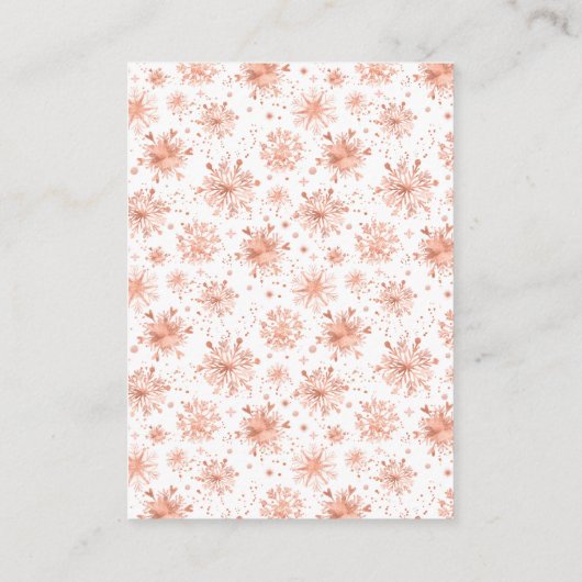 バラ金ゴールドスノーフレーク冬ディスプレイシャワー エンクロージャーカード (裏面)