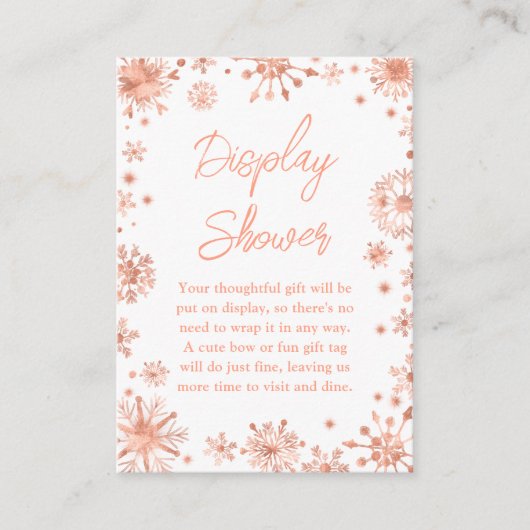 バラ金ゴールドスノーフレーク冬ディスプレイシャワー エンクロージャーカード (正面)