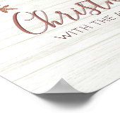 バラ金ゴールドスノーフレーク素朴ウィンタークリスマス ポスター (角)