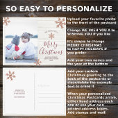 バラ金ゴールドスノーフレーク素朴クリスマスあなたの写真 ポストカード