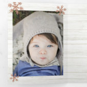 バラ金ゴールドスノーフレーク素朴クリスマス3写真 三つ折りクリスマスカード (内部最初)