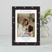 バラ金ゴールドスノーフレーク縁どクリスマスフォト 箔シーズンカード (立ち正面)